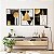 Quadro Decorativo Trio de Formas Geométricas Preto e Dourado - Imagem 1