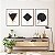 Kit de Quadros Decorativos Formas Geométricas Pretas com Fundo Claro - Imagem 1