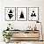 Kit de Quadros Decorativos Triângulos em Fundo Marmorizado - Imagem 1