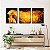 Kit de Quadros Decorativos Pintura Mulher e Cabelo Dourado com Fundo Preto - Imagem 1