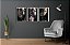 Três Quadros Decorativos Faces Pintura Artística Preto e Dourado em Mulher - Imagem 2