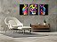 Trio de Quadros Decorativos Leão Colorido e Fundo Preto - Imagem 2