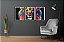 Trio de Quadros Decorativos Leão Colorido e Fundo Preto - Imagem 3