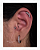 Piercing Labret Trinity com Zircônias Cúbicas - Titânio - Imagem 2