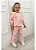 Conjunto Infantil Moletom Térmico Babado em Renda Rosa - Imagem 3