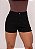 Short Jeans Preto Feminino Curto Cintura Alta Com Barra | Botão Dourado | 100% Algodão | Sem Elastano - Imagem 4