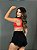 Short Jeans Feminino Destroyed Preto Com Barra Desfiada - Imagem 4