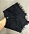 Short Jeans Feminino Destroyed Preto Com Barra Desfiada - Imagem 2
