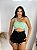 Short Jeans Feminino Destroyed Preto casuaal com forro cintura alta Com Barra Desfiada | Sem elastano moda verão - Imagem 4