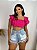 Short Jeans Destroyed Tradicional Lavagem Clara Barra Desfiada - Imagem 5