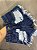 Short Jeans Feminino Destroyed Lavagem Azul Escura E Barra Desfiada - Imagem 2