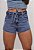 Short Jeans Feminino Cintura Alta Com Cinto Acoplado E Barra Costurada Desfiada- Sem Elastano - Imagem 4