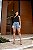 Short Jeans Feminino Destroyed Cintura Alta Marmorizado Com Strass E Barrinha Costurada | 100% Algodão Sem Elastano - Imagem 5