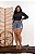 Short Jeans Feminino Destroyed Cintura Alta Marmorizado Com Strass E Barrinha Costurada | 100% Algodão Sem Elastano - Imagem 12