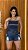 Short Jeans Azul Com Strass Cintura Alta - Barrinha Costurada e Destroyed | Strass - 100% Algodão - Sem Elastano - Imagem 2