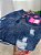 Short Jeans Azul Com Strass Cintura Alta - Barrinha Costurada e Destroyed | Strass - 100% Algodão - Sem Elastano - Imagem 12