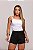 Short Jeans Feminino Preto Cintura Alta Com Strass | 100% Algodão - Imagem 8