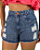 Short Jeans Destroyed Com Strass Colorido - Imagem 2
