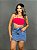 Saia Jeans Lavagem Clara Com Bordado De Flores - Imagem 4