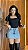 Saia Jeans Lavagem Clara Com Strass E Barrinha Costurada - Imagem 1