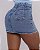 Saia Jeans Lavagem Clara Com Strass E Barrinha Costurada - Imagem 3