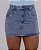 Saia Jeans Lavagem Clara Com Strass E Barrinha Costurada - Imagem 1
