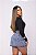 Saia Jeans Lavagem Clara Com Strass E Barrinha Costurada - Imagem 4
