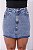 Saia Jeans Lavagem Clara Com Strass E Barrinha Costurada - Imagem 6
