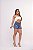 Short Jeans Feminino Cintura Alta Com Lavagem Marmorizada E Barrinha Costurada - Sem Elastano 100% Algodão - Imagem 8