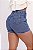 Short Jeans Feminino Cintura Alta Com Lavagem Marmorizada E Barrinha Costurada - Sem Elastano 100% Algodão - Imagem 5