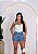 Short Jeans Com Bordados De Corações Brancos E Barrinha Costurada - Imagem 4