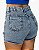 Short Jeans Feminino Marmorizado Com Destroyed Cintura Alta - Imagem 9