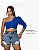 Short Jeans Feminino Marmorizado Com Destroyed Cintura Alta - Imagem 12