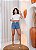 Short Jeans Feminino Cintura Alta Tradicional Com Detalhes De Strass Delicados Nas Laterais | 100% Algodão Sem Elastano - Imagem 5
