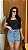 Saia Jeans Cintura Alta Com Cristais De Strass Delicados Lavagem Clara 100% algodão - sem elastano - Imagem 1