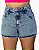 Short Jeans Tradicional Com Barrinha Costurada Marmorizada - Imagem 1