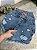 Short Saia Jeans Rebeca Com Detalhes Rasgadinhos - Imagem 1
