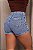 Short Jeans Feminino Cintura Alta Marmorizado Com Destroyed - Imagem 9