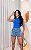Short Jeans Feminino Cintura Alta Marmorizado Com Destroyed - Imagem 4