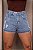 Short Jeans Feminino Cintura Alta Marmorizado Com Destroyed - Imagem 8