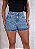 Short Jeans Feminino de Barra Marmorizado Com Detalhes de Strass- Sem Elastano - Imagem 1