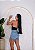 Short Jeans Feminino de Barra Marmorizado Com Detalhes de Strass- Sem Elastano - Imagem 2