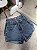 Short Jeans Feminino de Barra Marmorizado Com Detalhes de Strass- Sem Elastano - Imagem 11