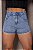 Short Jeans Feminino de Barra Marmorizado Com Detalhes de Strass- Sem Elastano - Imagem 4