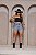 Short Jeans Feminino de Barra Marmorizado Com Detalhes de Strass- Sem Elastano - Imagem 8