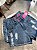 Short Jeans Cintura Alta Feminino Com Destroyed e Barra | Lavagem Marmorizada | Botão Rosa | 100% Algodão | Sem Elastano - Imagem 8