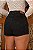 Short Jeans Feminino Cintura Alta – Preto Estonado e Barra | 100% Algodão (Sem Elastano) - Imagem 2