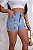 Short Jeans Lavagem Clara Com Bolsos Frontais - Imagem 1