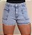Short Jeans Lavagem Clara Com Bolsos Frontais - Imagem 1