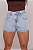 Short Jeans Cintura Alta Feminino Com Barra | Lavagem Clara | 100% Algodão | Sem Elastano - Imagem 1